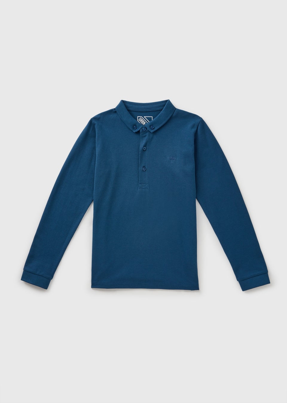 Boys Blue Long Sleeve Polo Shirt 7 15yrs
