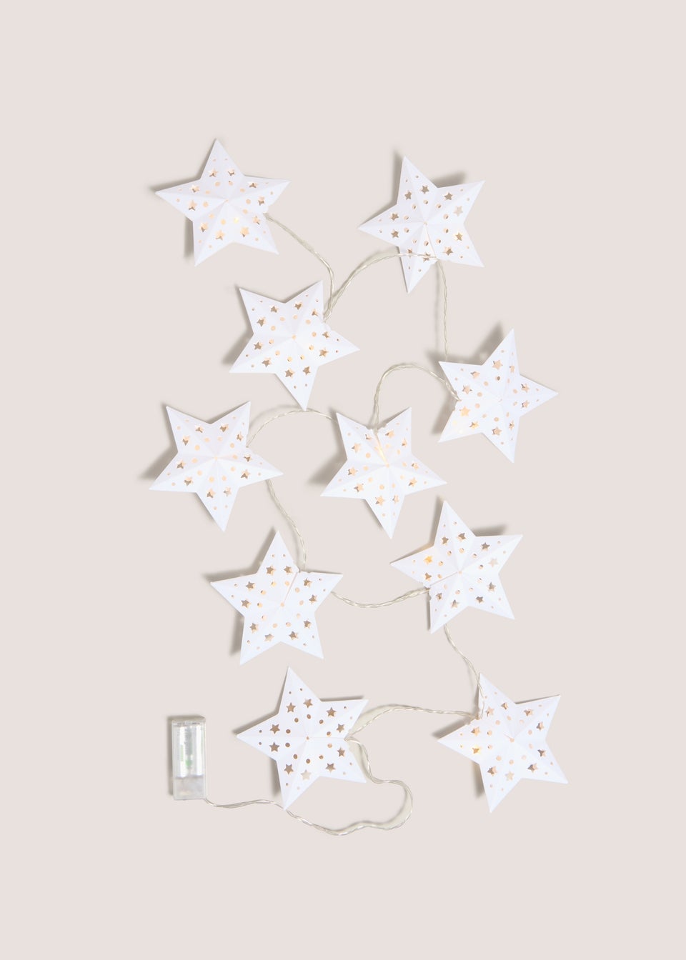 Wondrous White Paper Star String Lights