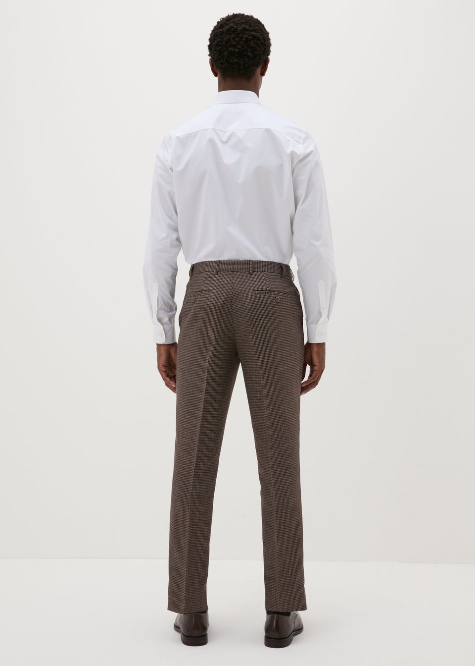 Taylor & Wright Brown Puppytooth Slim Fit Flexi Waist Trousers