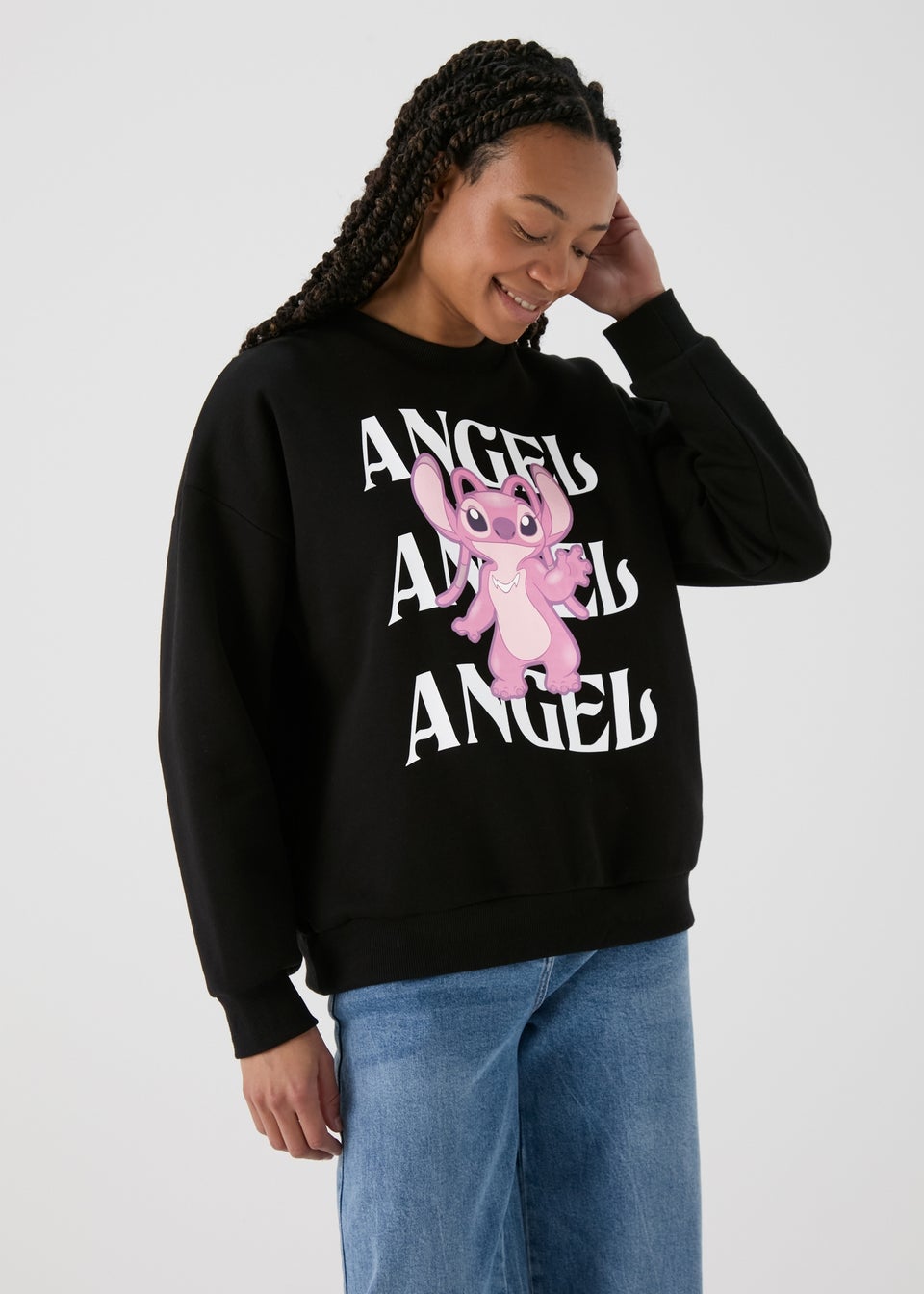 Disney Black Lilo Stitch Angel Sweatshirt Matalan