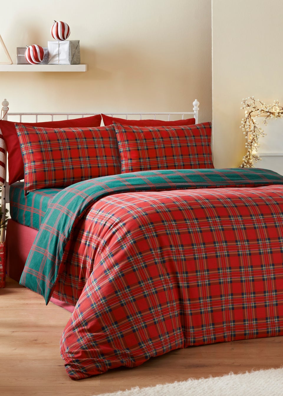 Red Check Brushed Duvet Set