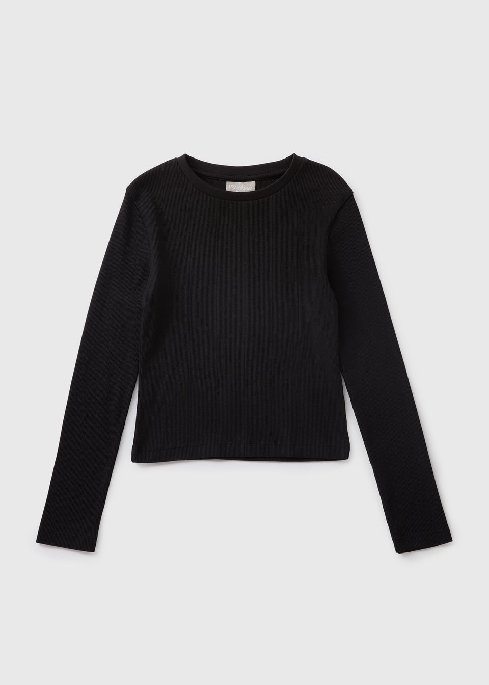 Girls Black Ribbed Long Sleeve Top 7 15yrs Matalan