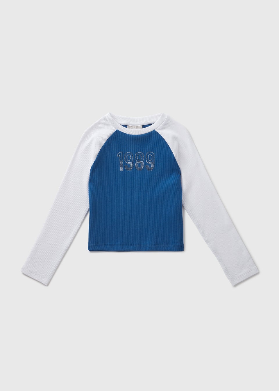 Girls Blue 1989 Ringer Long Sleeve Top (7-15yrs)