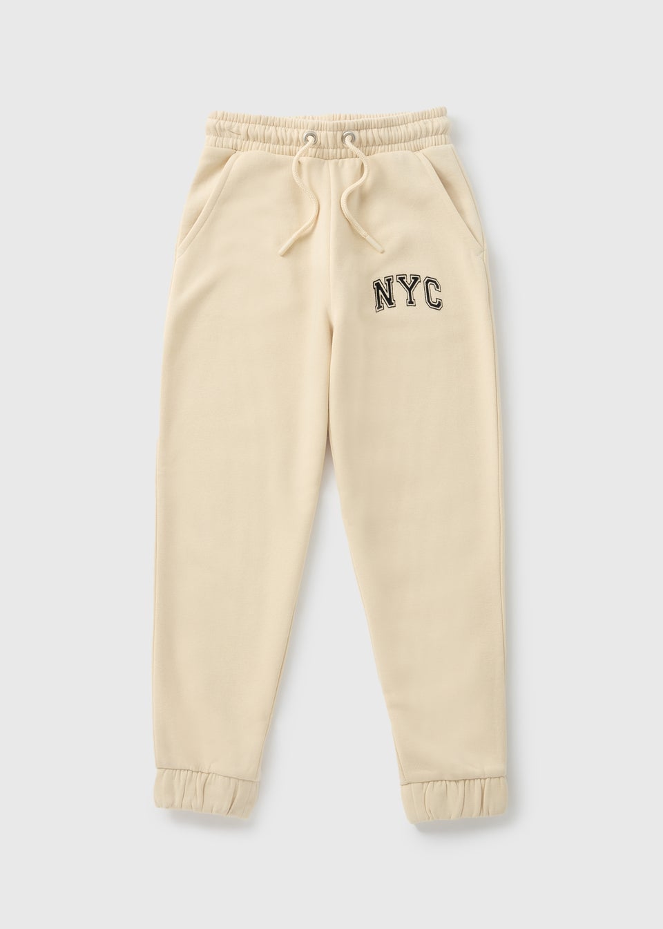 Girls Cream NYC Slogan Joggers 7 15yrs Matalan