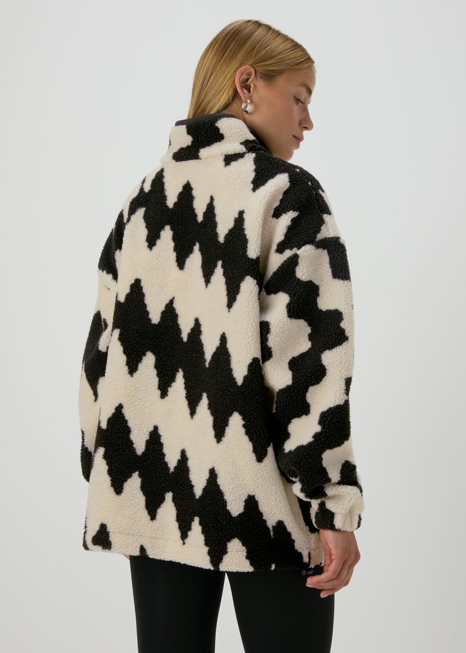Monochrome Borg Half Zip Jumper Matalan