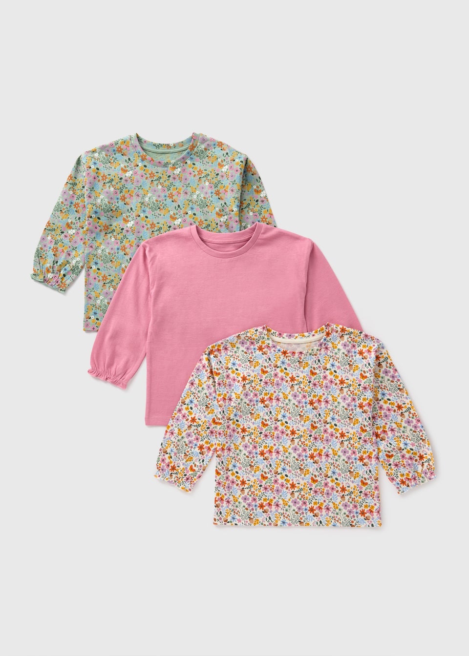 3 Pack Girls Multicolour Floral Tops (1-7yrs)