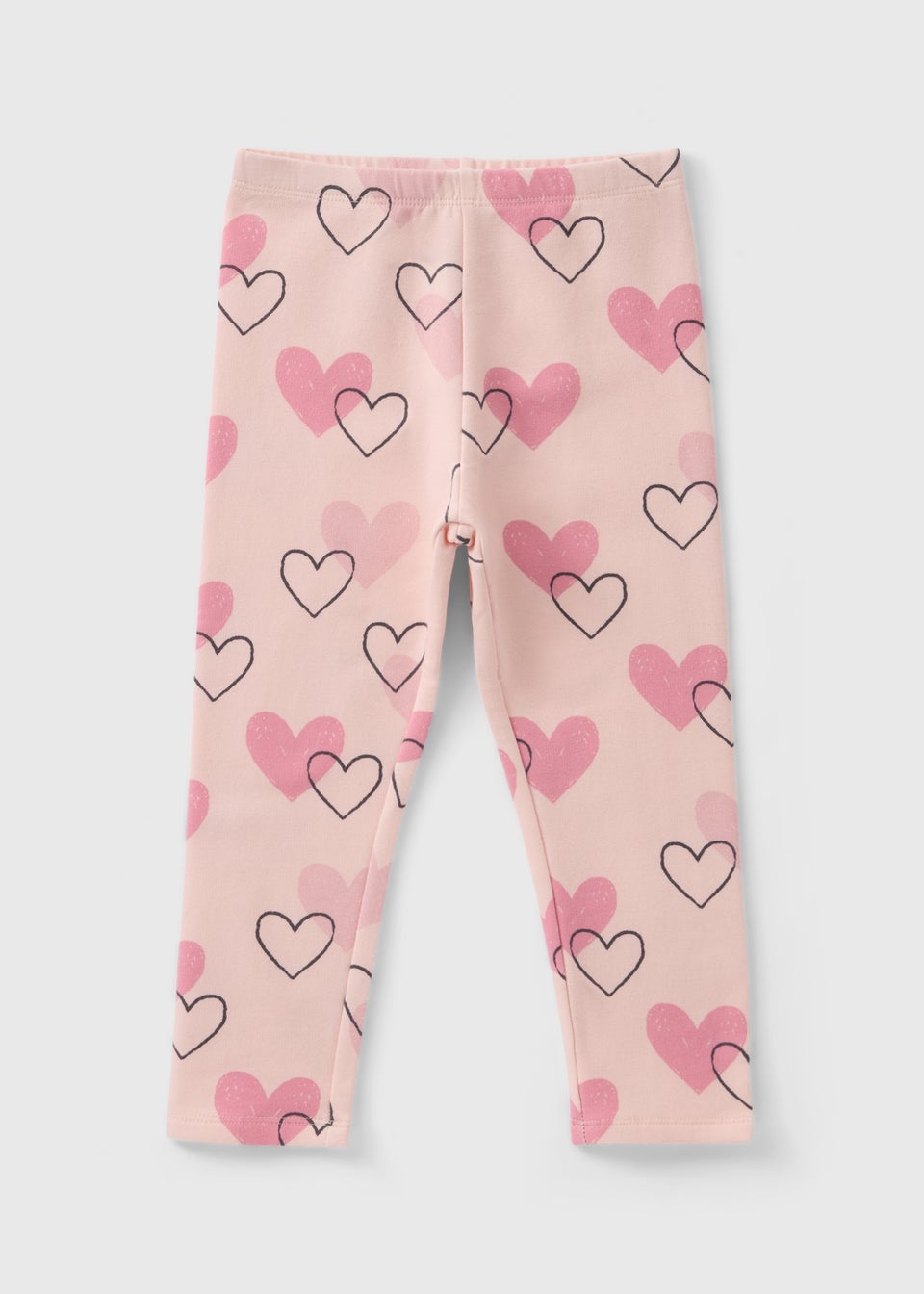 Girls Pink Heart Leggings 1 7yrs