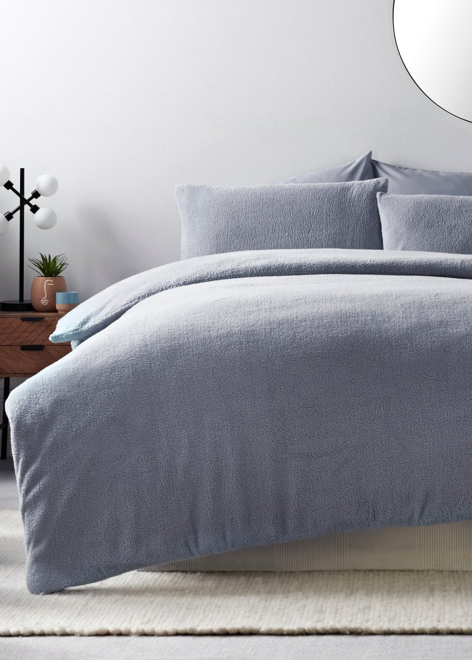 Blue Teddy Fleece Duvet Set Matalan