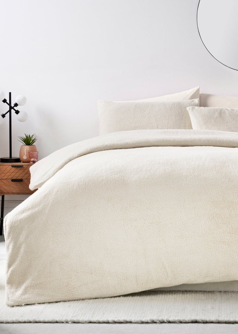 Cream Teddy Fleece Duvet Set Matalan