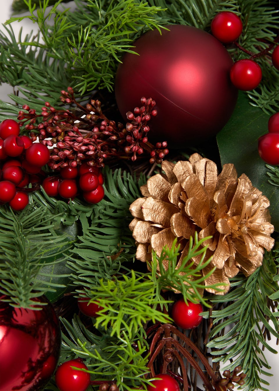 Winter Poem Red Bauble Swag Decoration