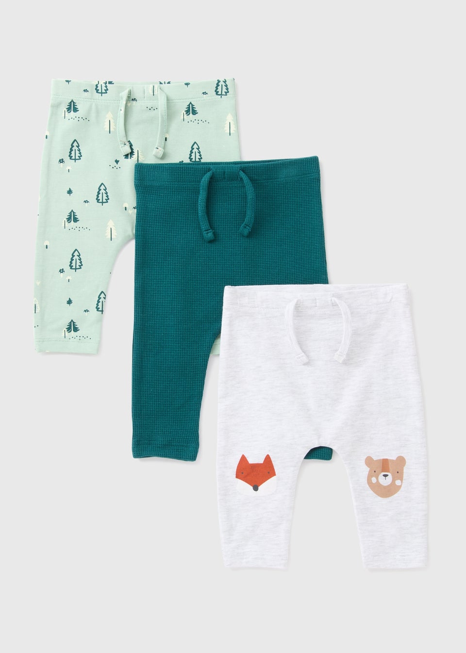 3 Pack Baby Green Woodland Leggings (Newborn-18mths)