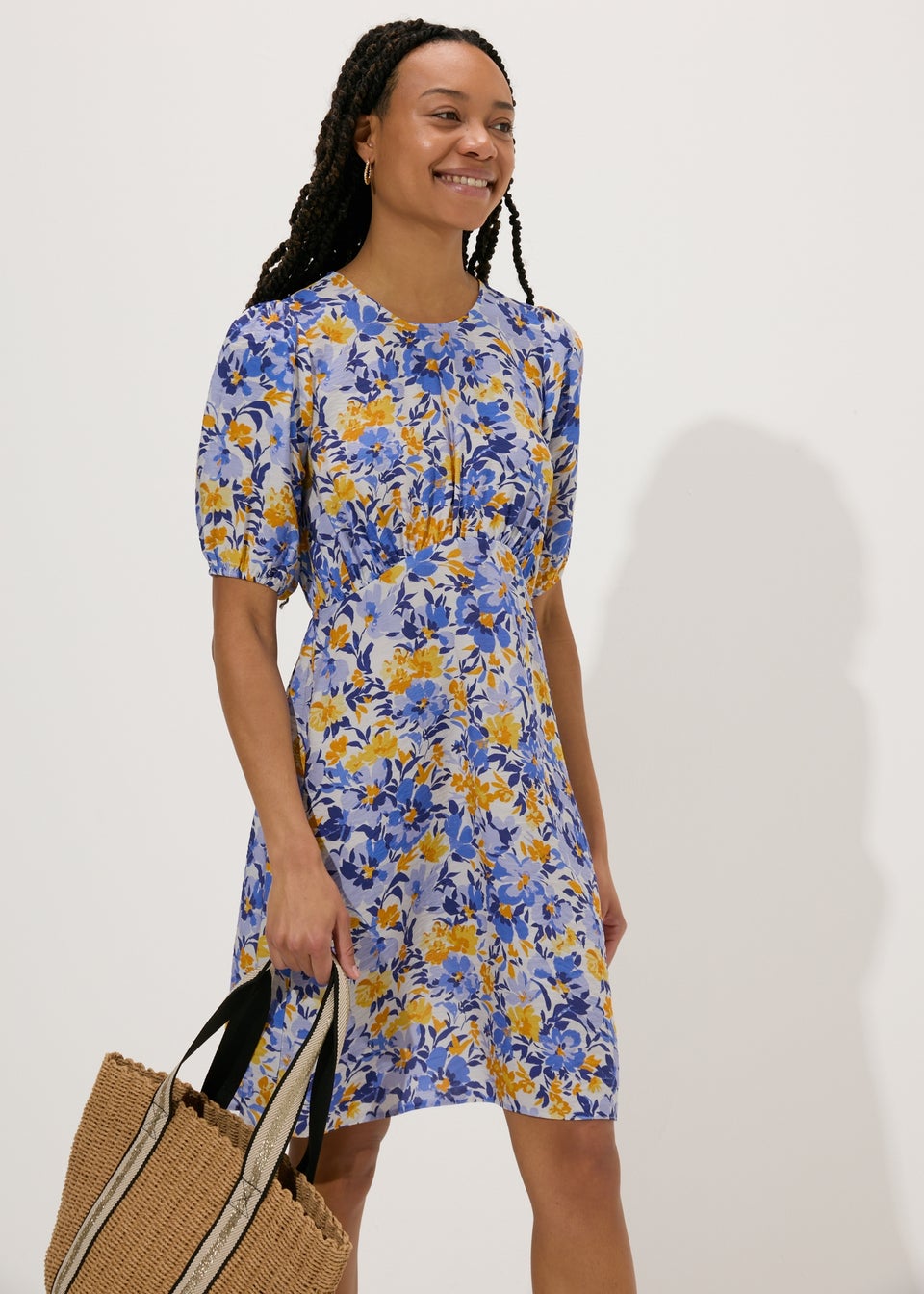 Floral mini tea dress outlet
