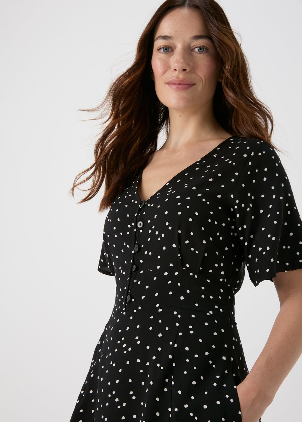 Black Tie Back Midi Dress