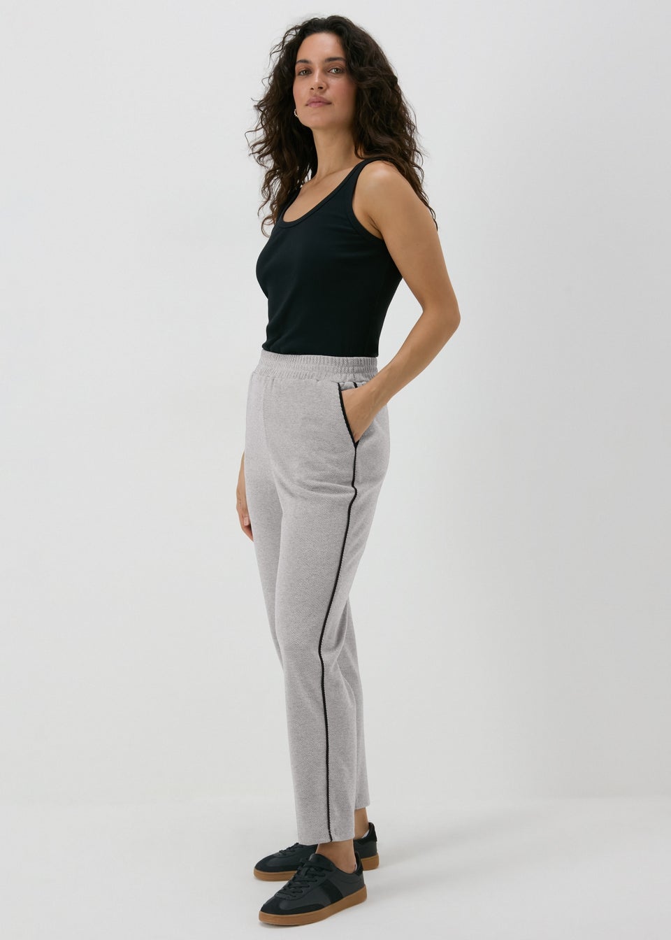 Grey Textured Tapered Joggers Matalan