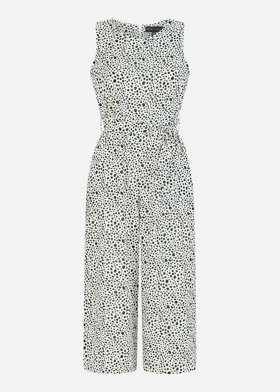 Mela White Animal Print Culotte Jumpsuit