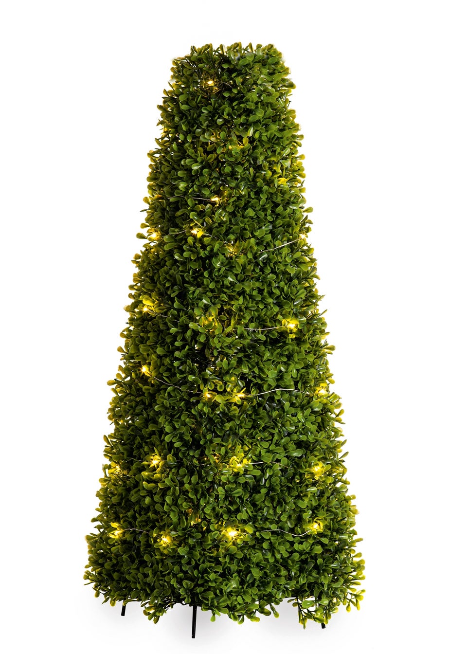 Premier Decorations Green Lit Square Base Topiary Cone Tree (60cm)