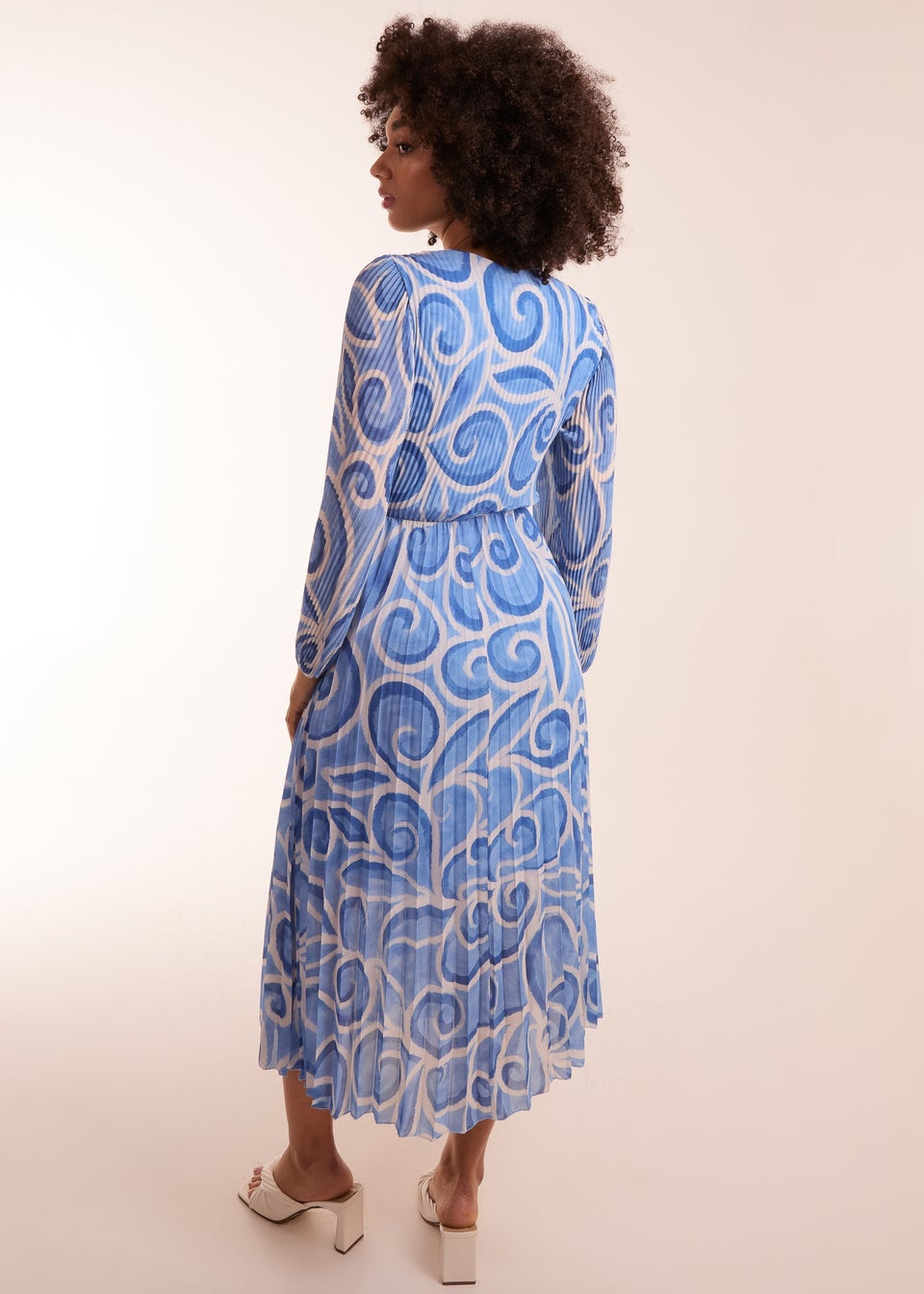 Blue Vanilla Blue Wrap Pleated Dress