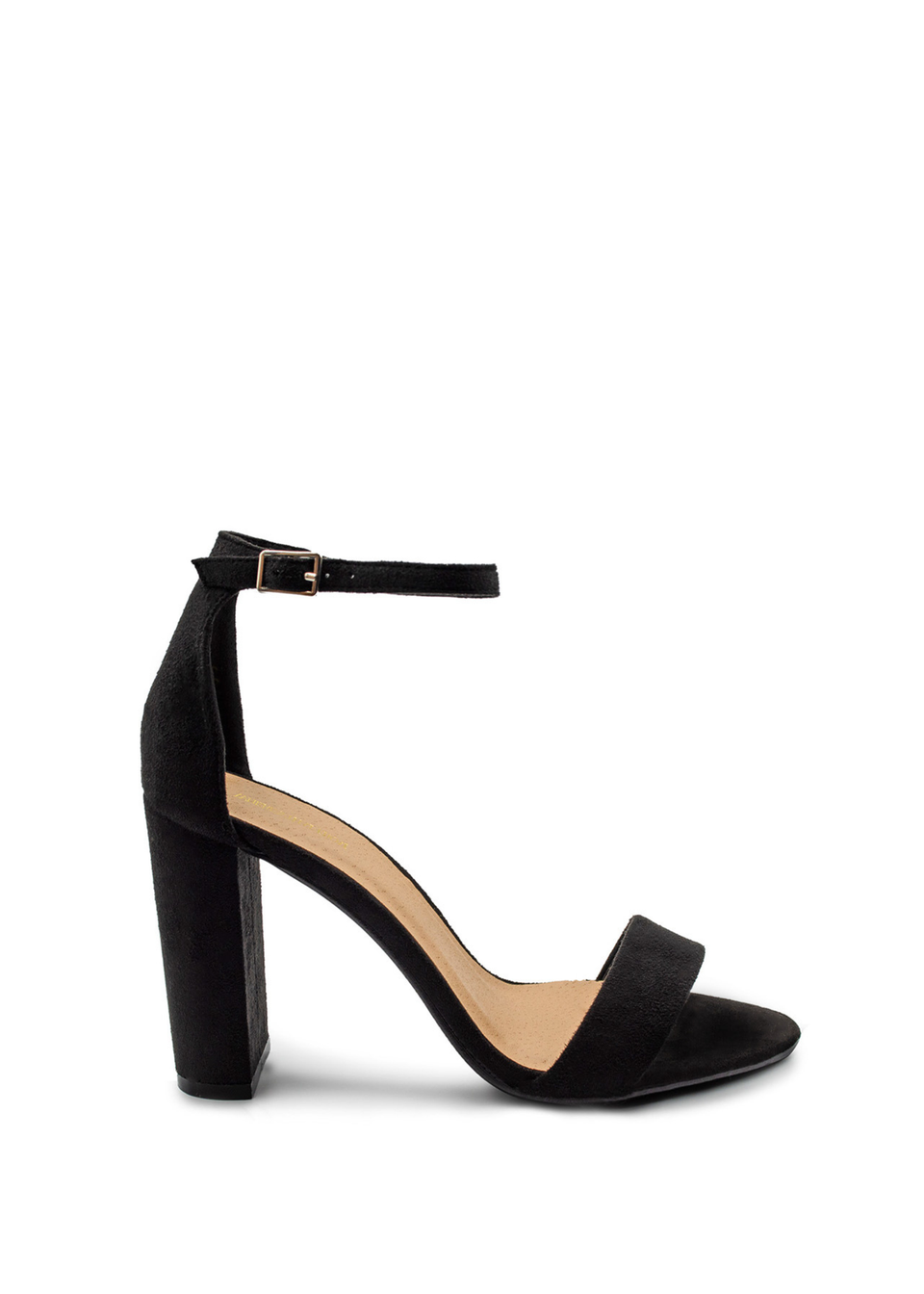 Where's That From Black Suede Skye Strappy Block Heels