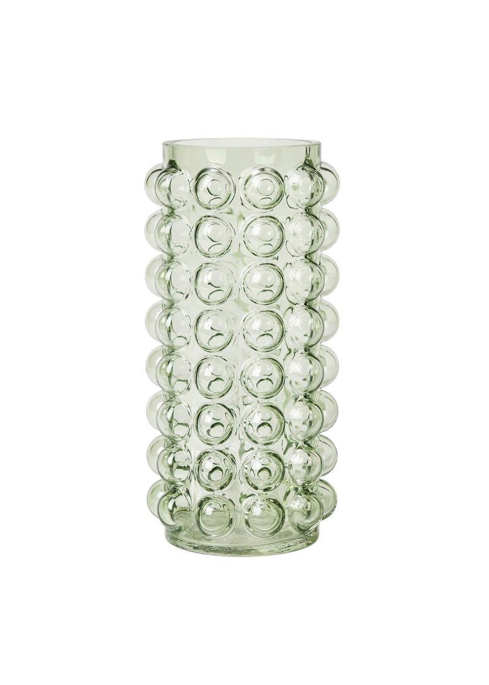 BHS Light Green Bobble Glass Vase