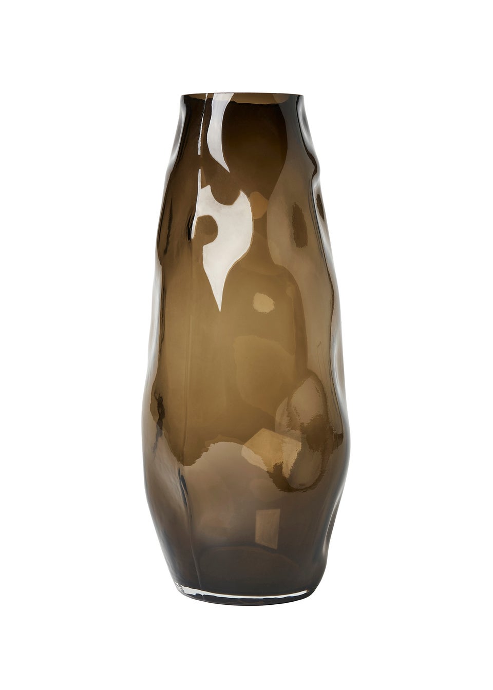 BHS Brown Large Ombre Smoked Glass Vase