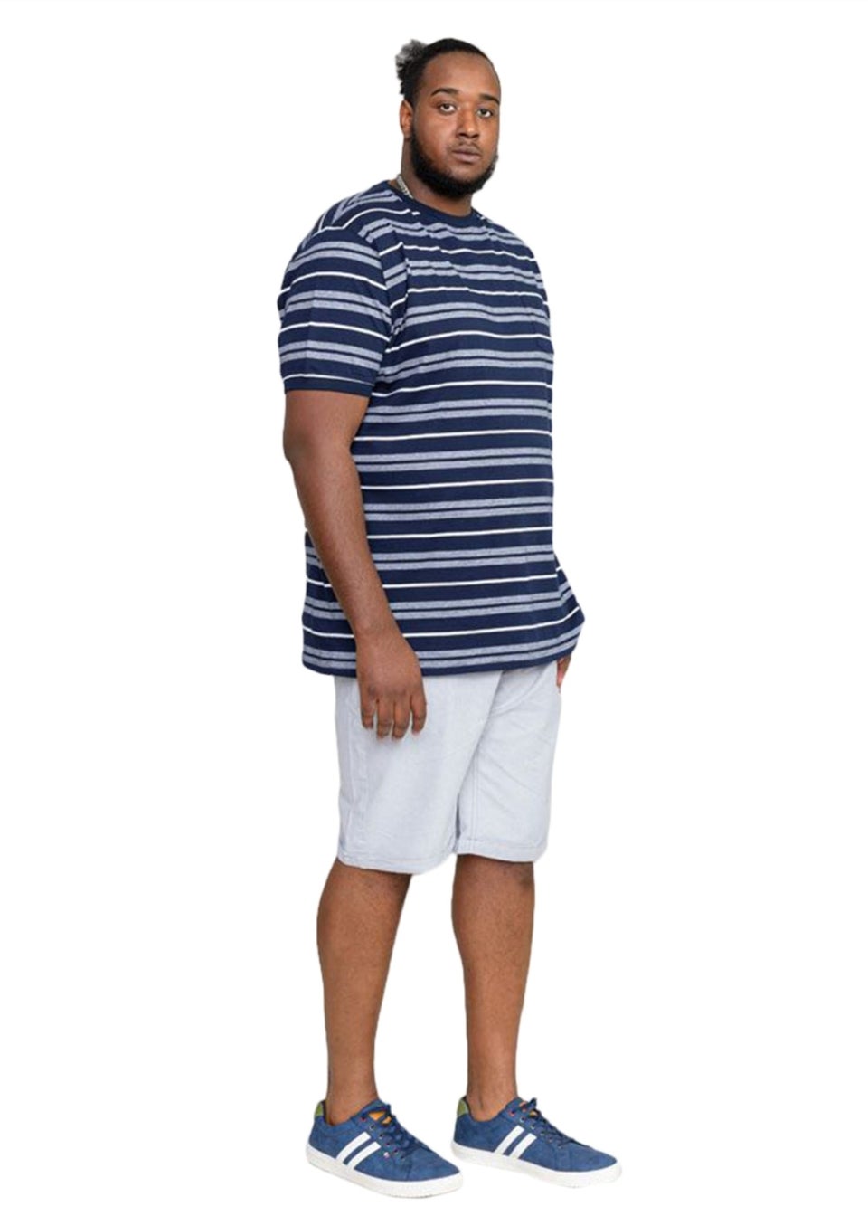Duke Navy/White Piccadilly Yarn Dyed Stripe Jacquard Kingsize T-Shirt