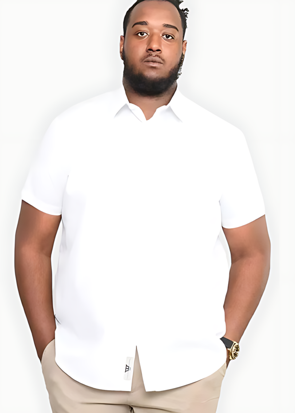 Duke White Delmar Kingsize Short Sleeve Classic Regular Shirt