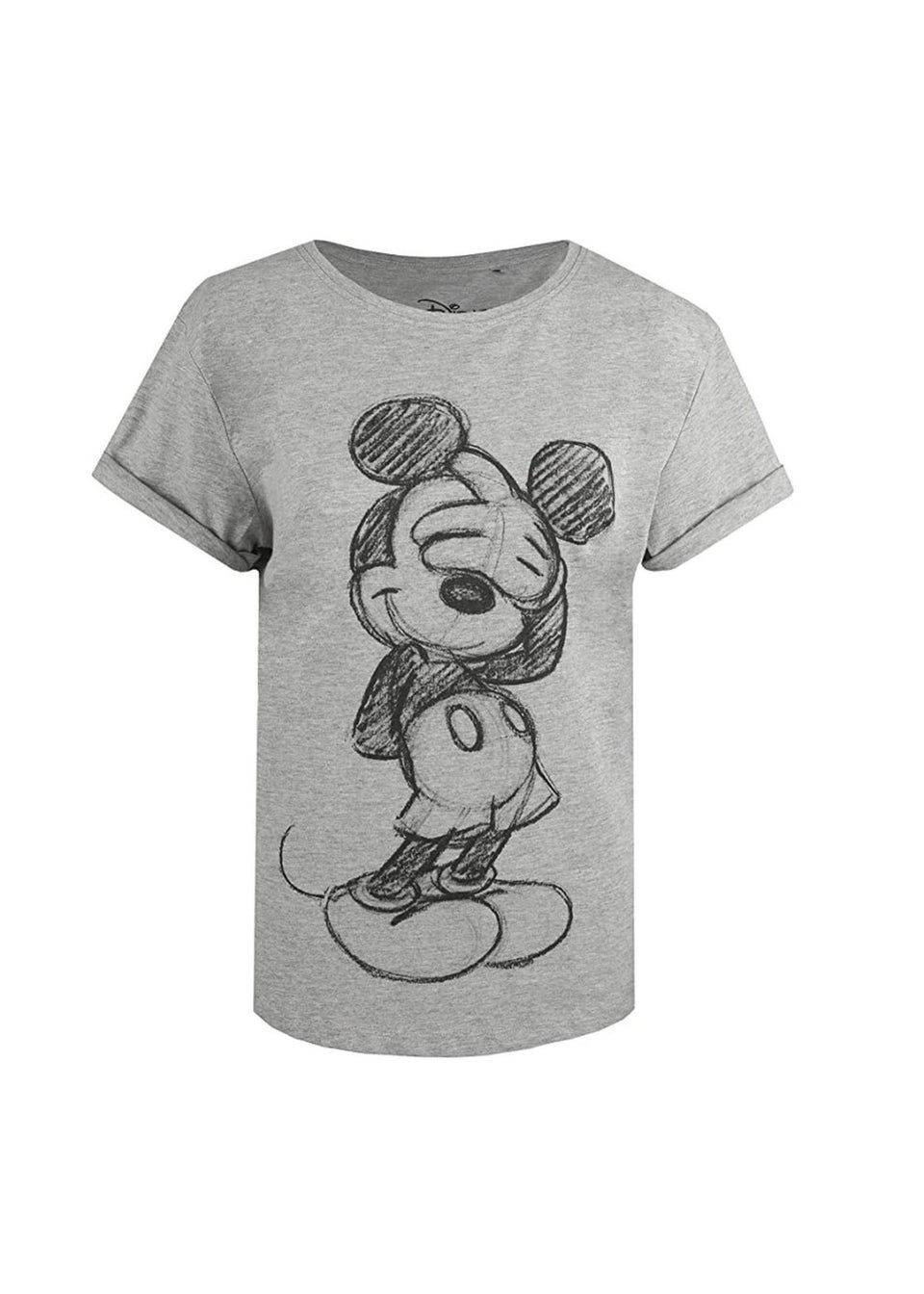 Disney Grey Shy Mickey Mouse Heather T-Shirt