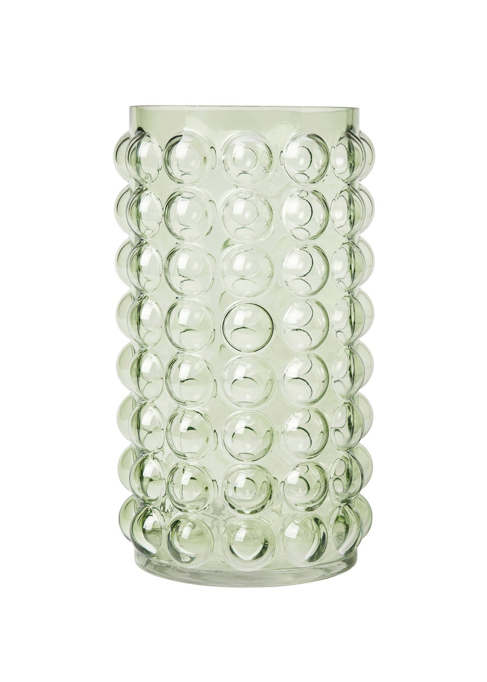 BHS Light Green Clear Bobble Glass Vase