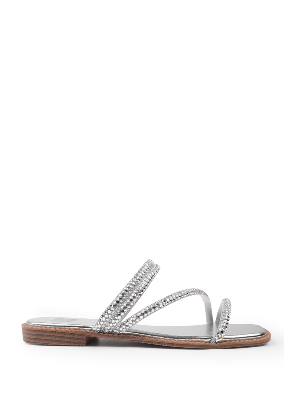 Where's That From Silver Dream Strappy Flat Sandals