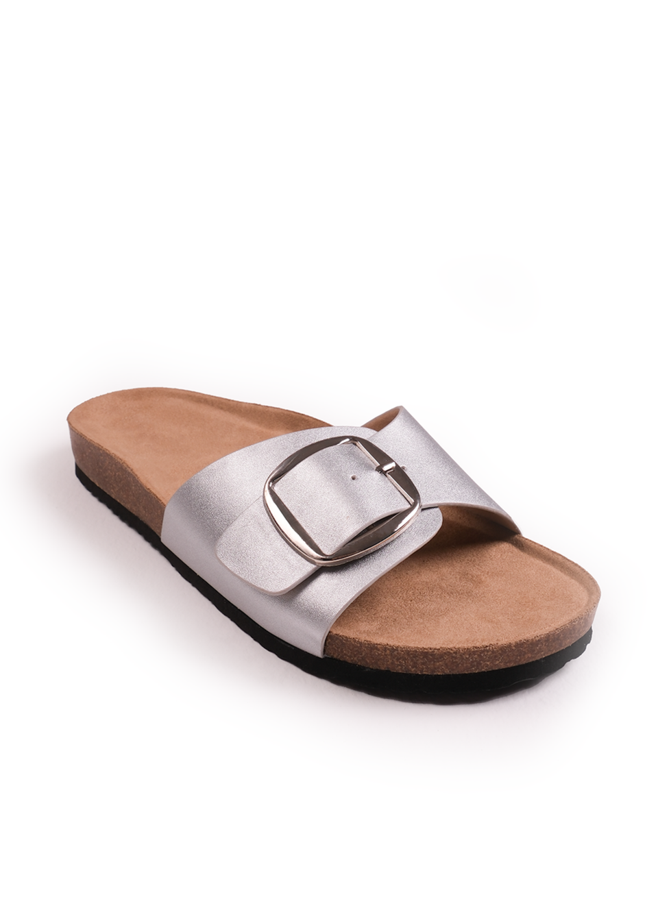 Where's That From Silver Matt Pu Sequoia Flat Sandals