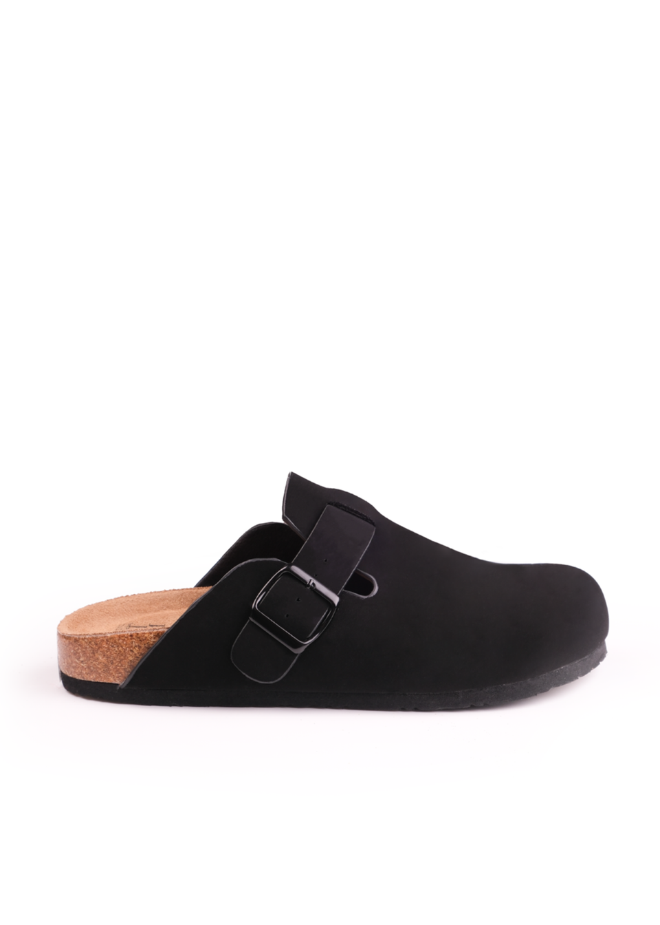 Where's That From Black Nubuck Palm Closed Toe Flat Sandals