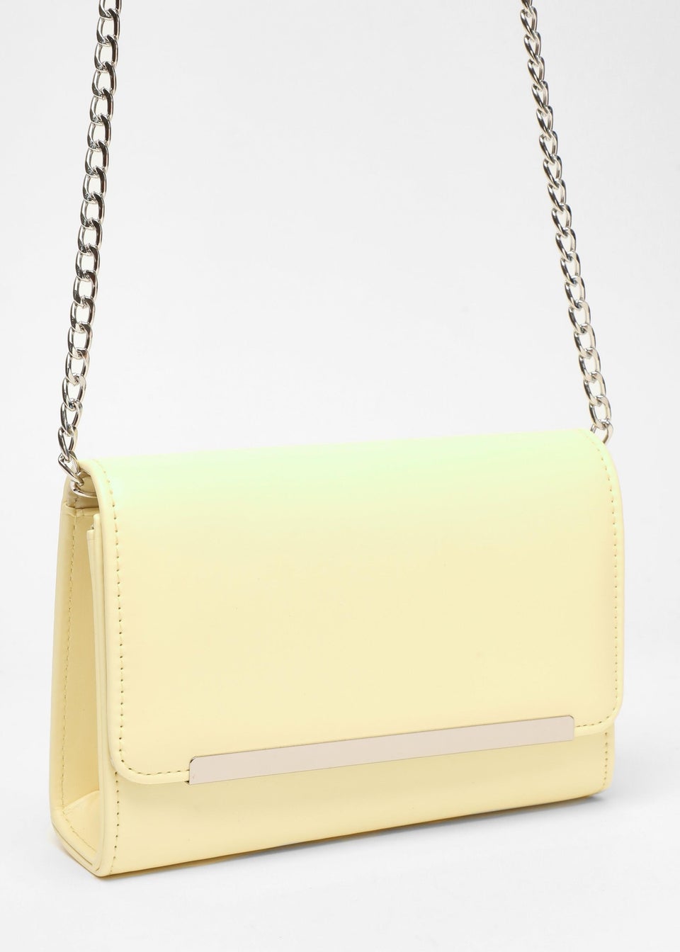 Quiz Yellow Faux Leather Chain Bag