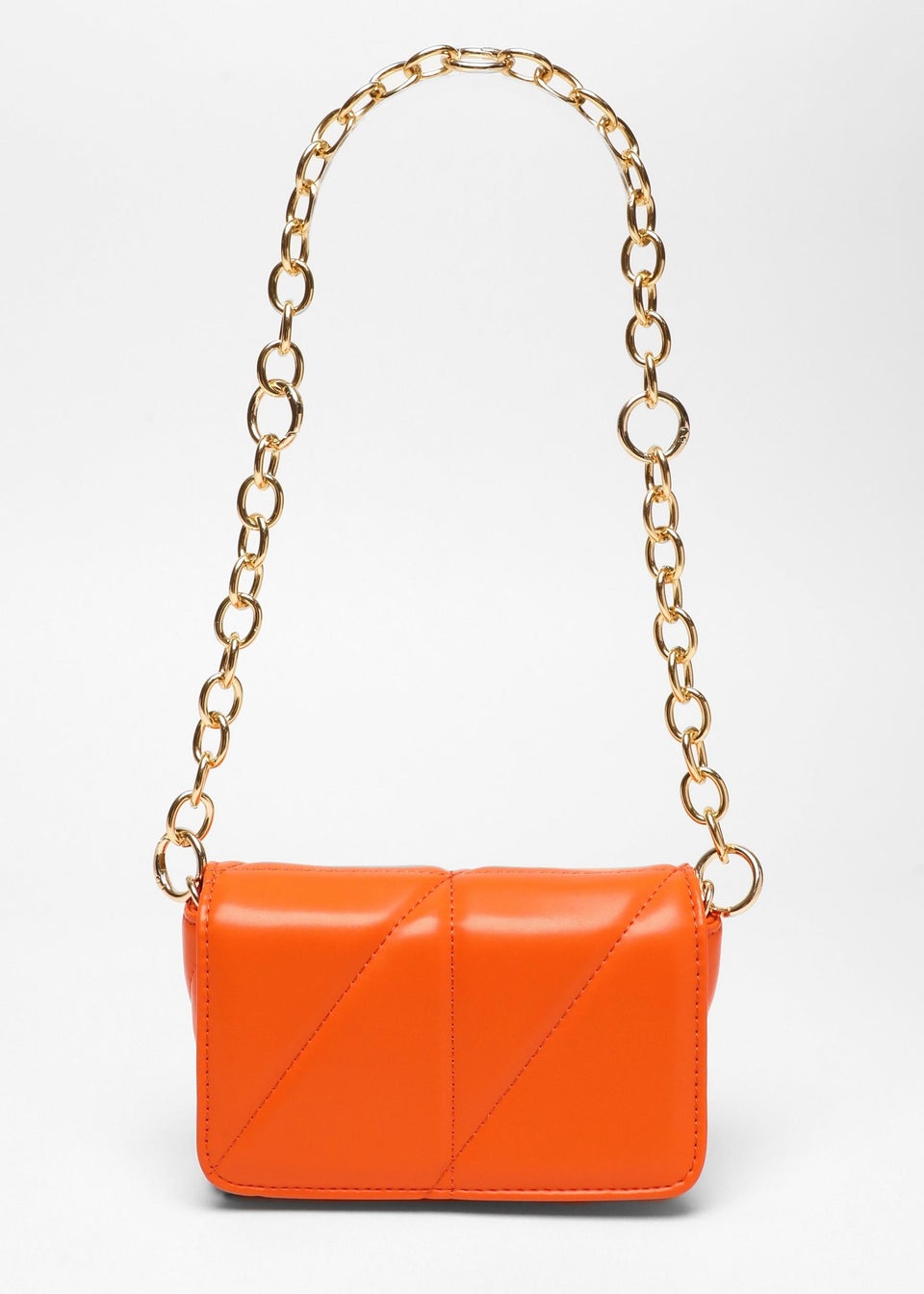 Quiz Orange Faux Leather Mini Shoulder Bag