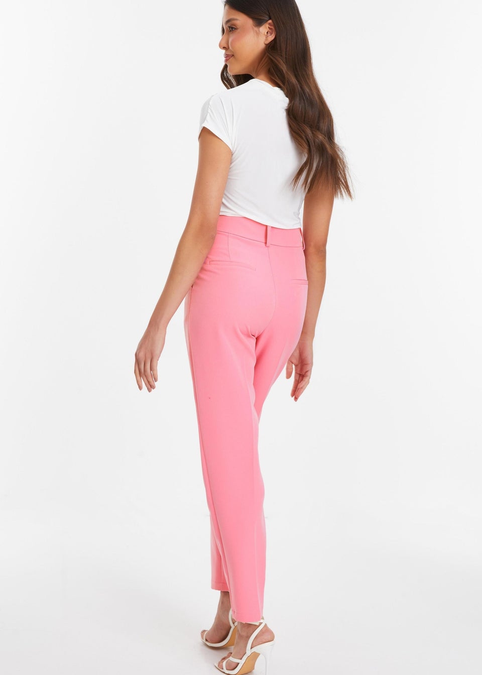 Quiz Pink Tailored Tapered Trousers