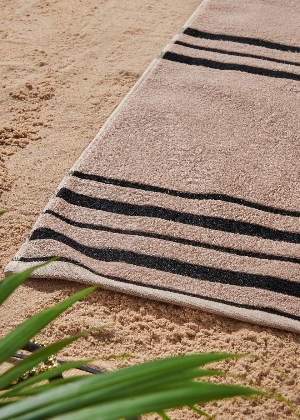 Catherine Lansfield Banded Stripe Cotton Beach Towel Pair