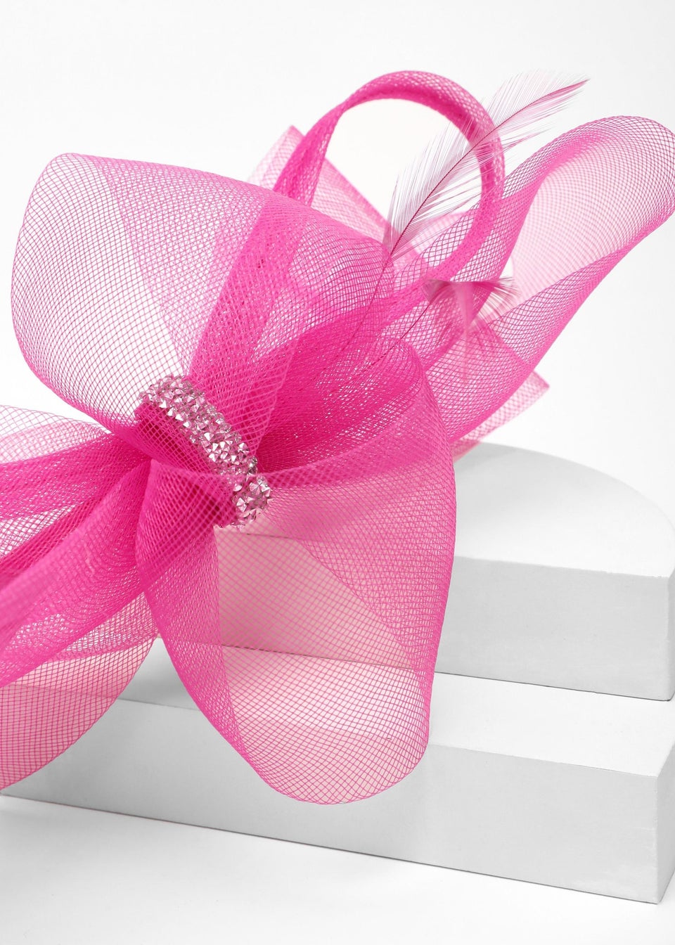 Quiz Pink Diamante Trim Bow Headband Fascinator