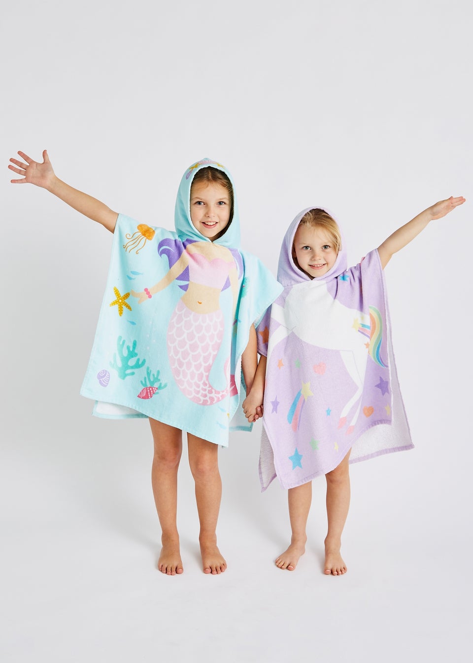 Catherine Lansfield Lilac Kids Unicorn Hooded Towel Poncho