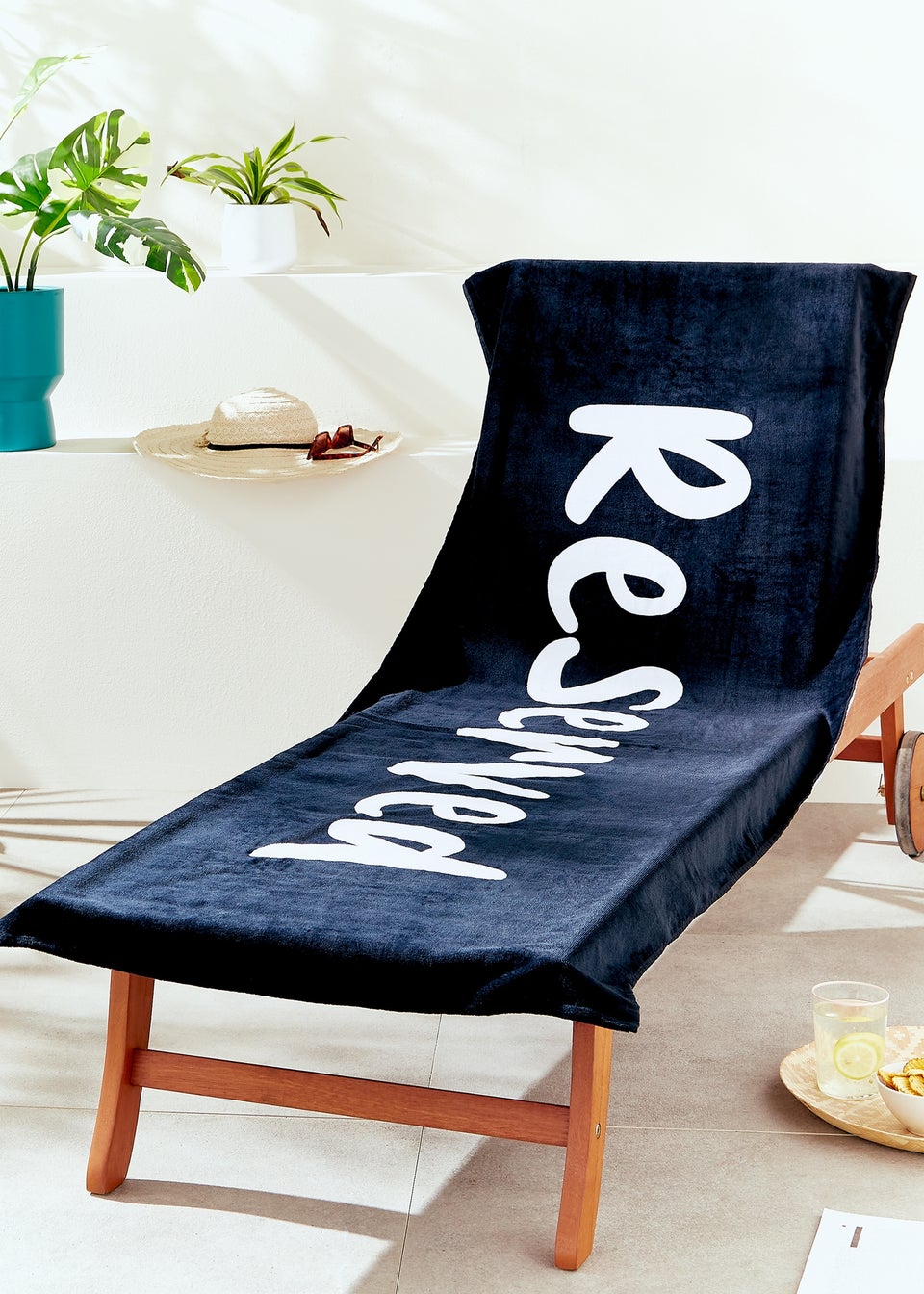 Catherine Lansfield Reserved Beach Sun Lounger Towel