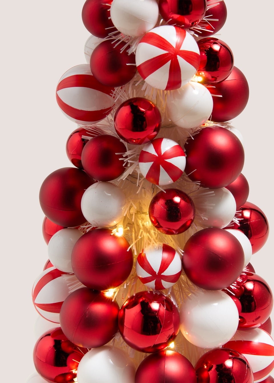 Red Pre Lit Bauble Tree (19x19x41cm)