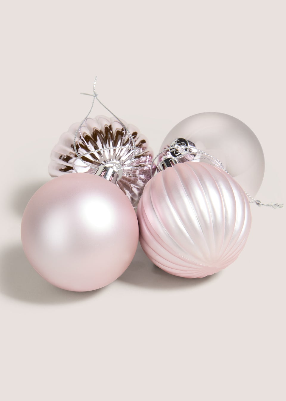 12 Pack Pink Baubles (25x19x 6.5cm)