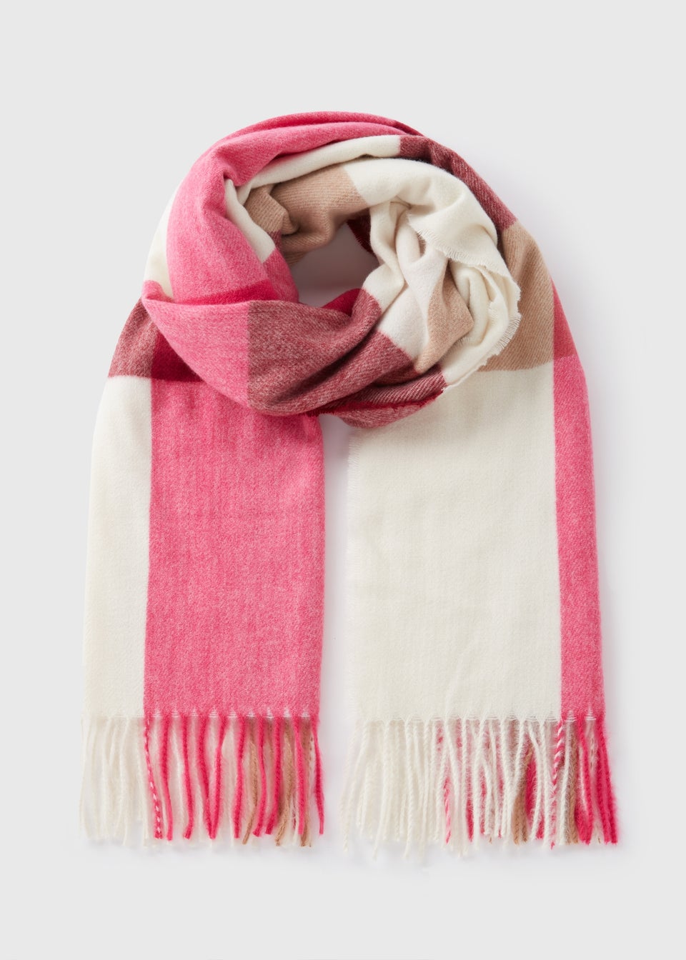 Pink Check Scarf