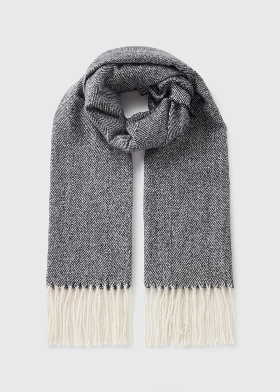 Grey Herringbone Scarf