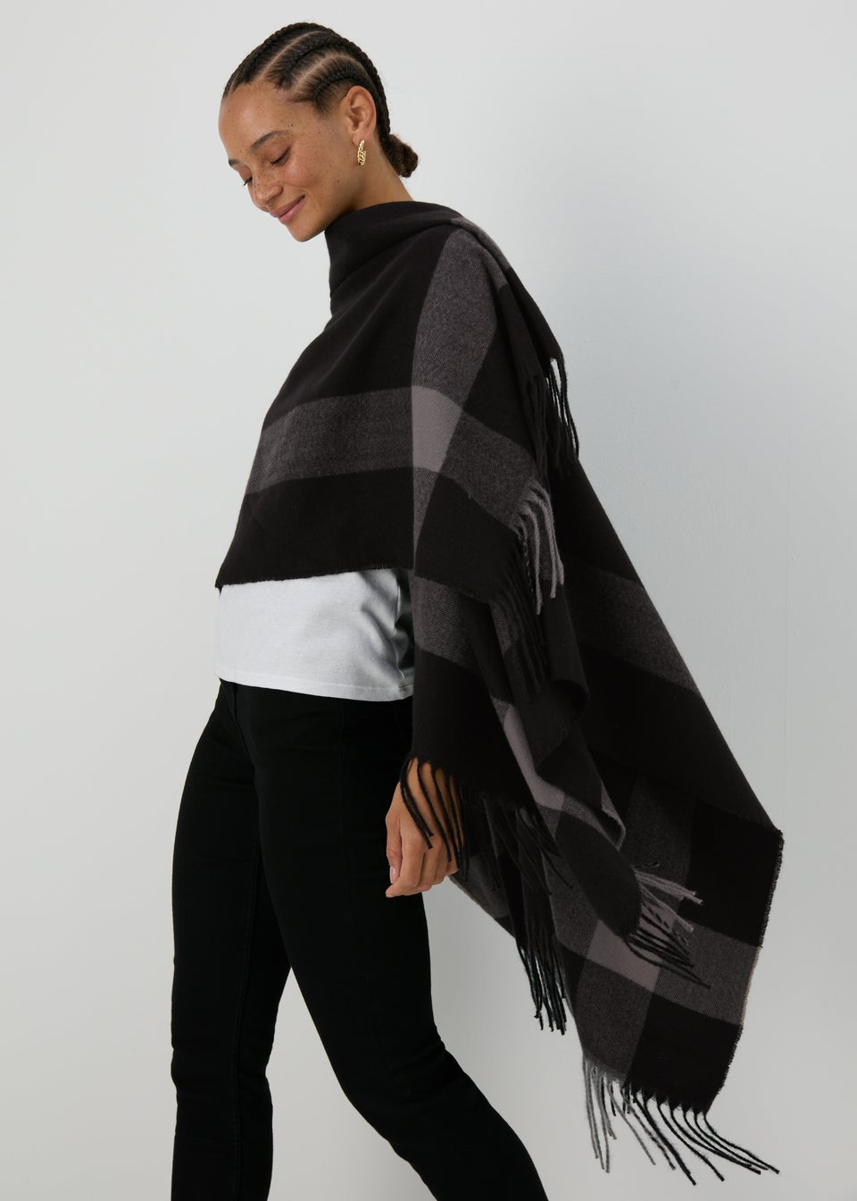Black Check Shawl