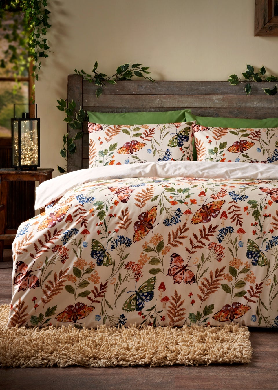 Beige Butterfly Duvet Set