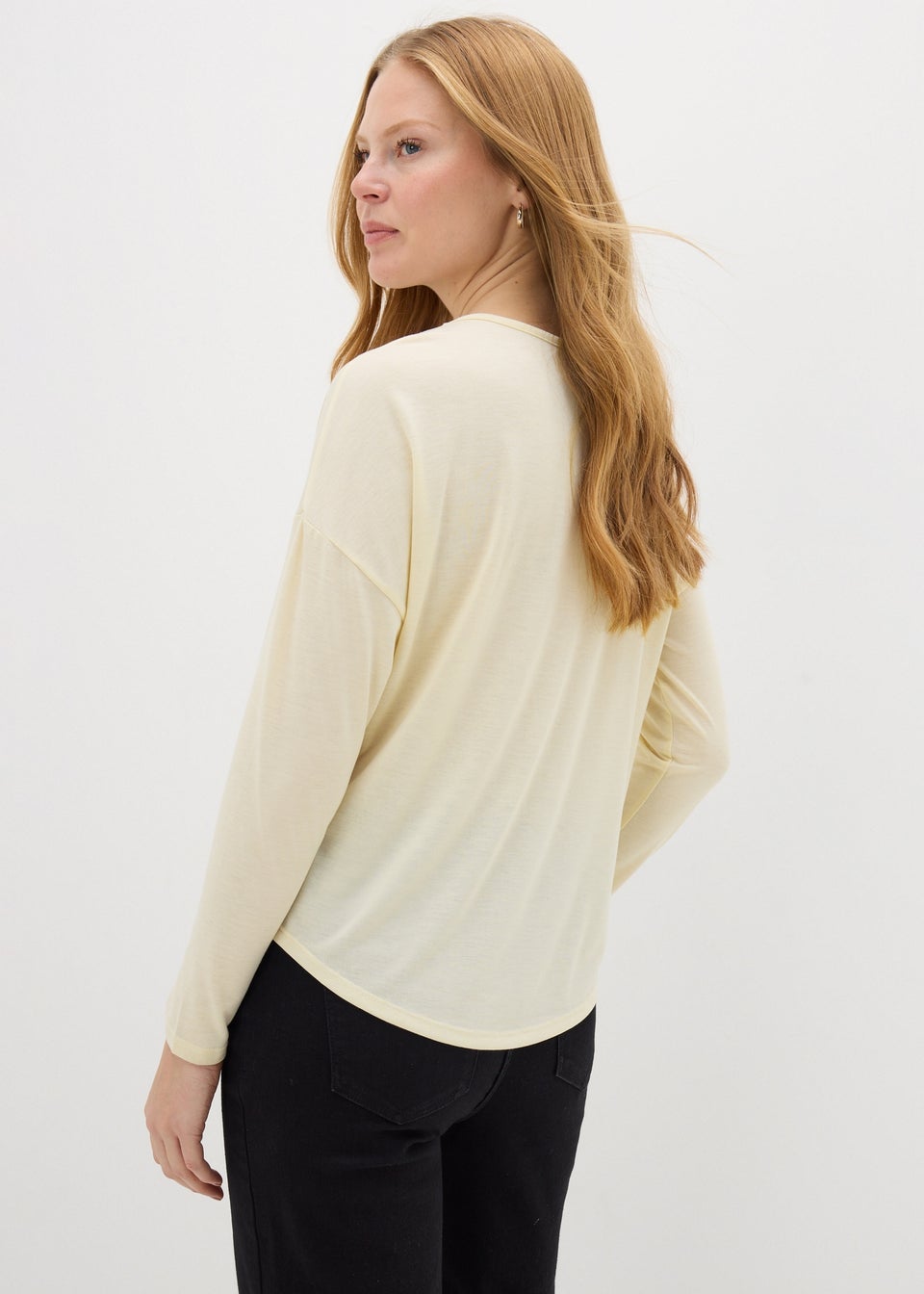 Cream Sparkle Long Sleeve Top