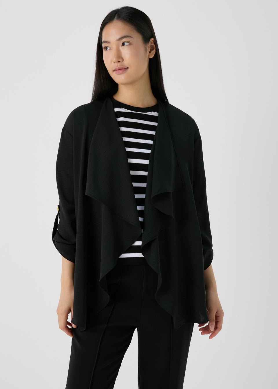 Et Vous Black Waterfall Jacket Matalan