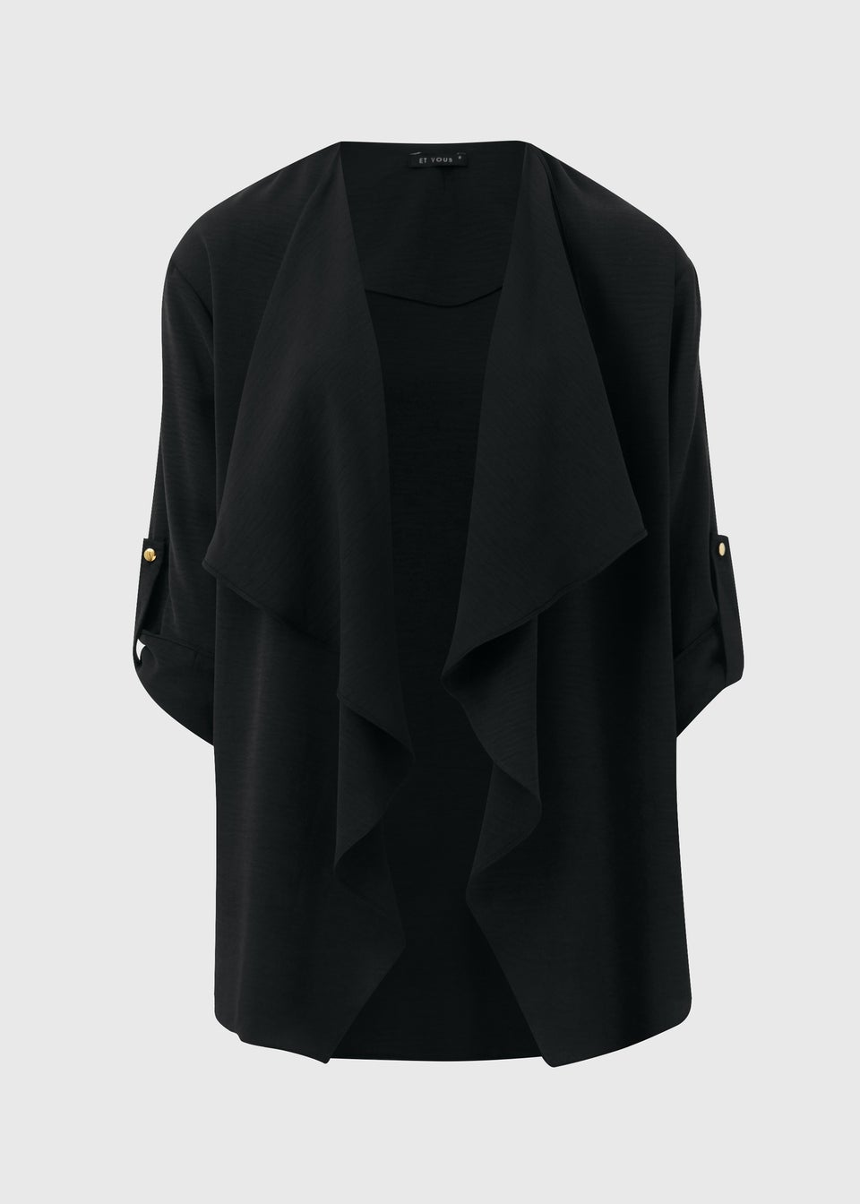 Black waterfall coat petite hotsell