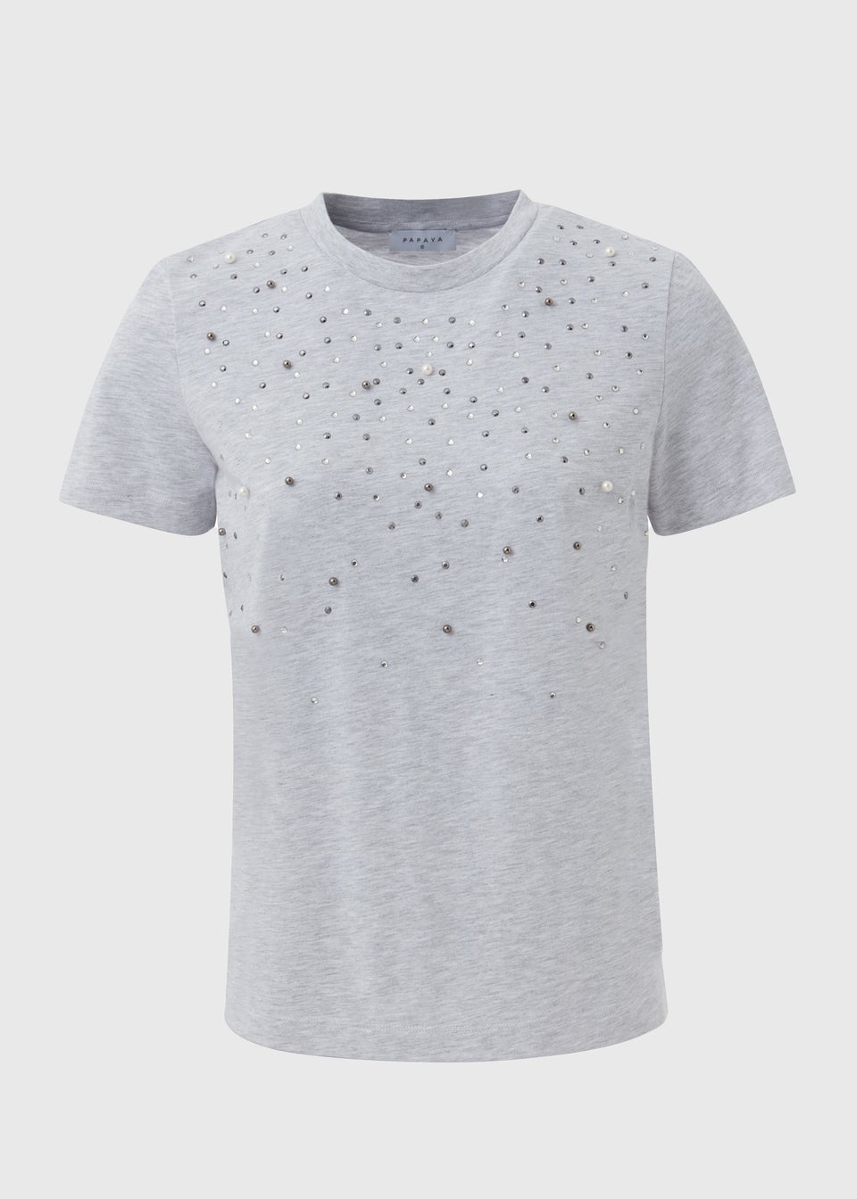 Grey Embellished T-Shirt