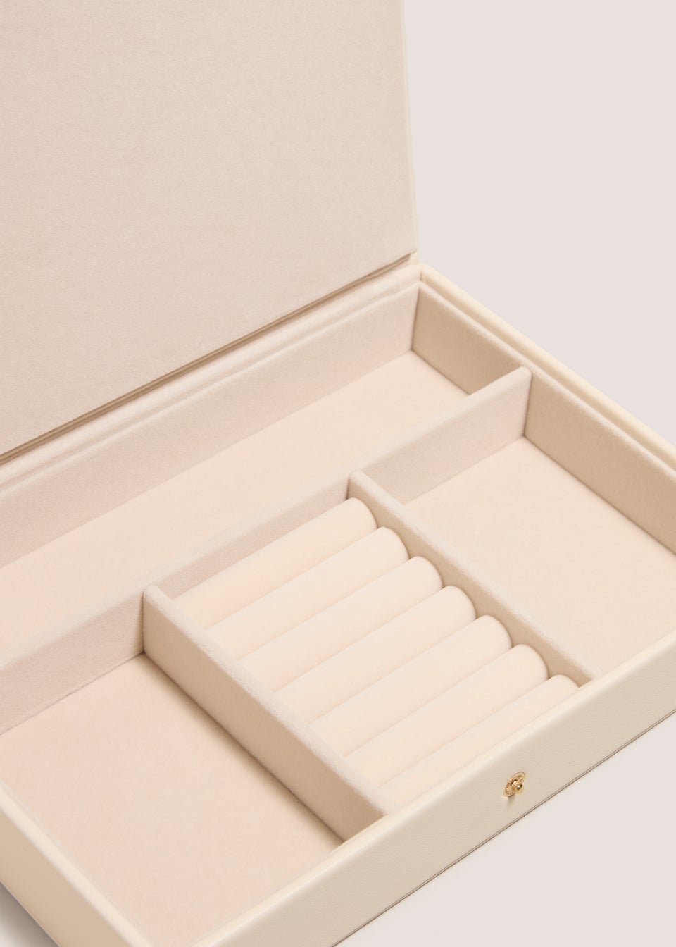 Cream PU Large Jewellery Box