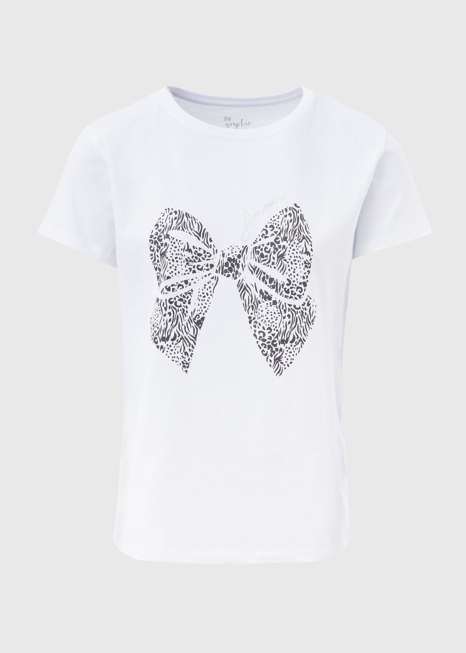 White Bow Graphic T-Shirt